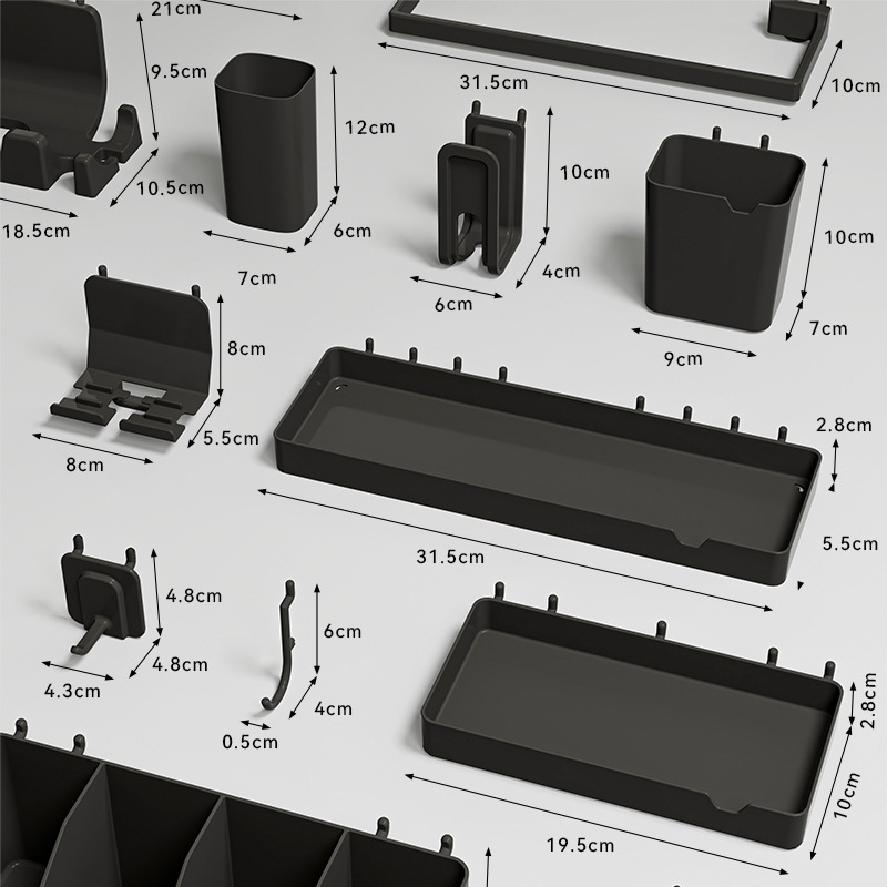 30mm Gaming Room Pegboard Accessories Hook, No-Drill Computer Desk DIY Pegboard Storage Rack