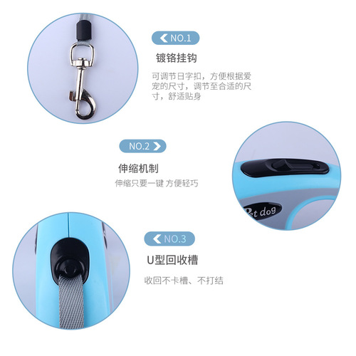 Direct factory supply dog automatic retractable leash pet supplies outdoor walking dog chain retractable cord