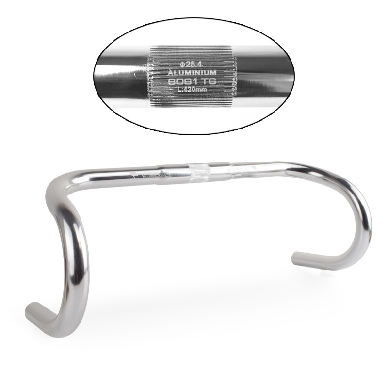 Carretera bicicleta muerto cuerno volante mango camino curvado mango Cruz cabeza modificado aleación de aluminio 25,4 manillar cabeza