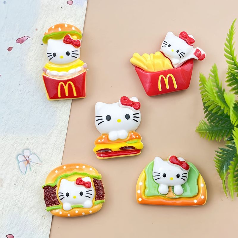 可爱薯条小猫树脂配件饰品手工diy手机壳钥匙扣冰箱贴发夹饰品材|undefined