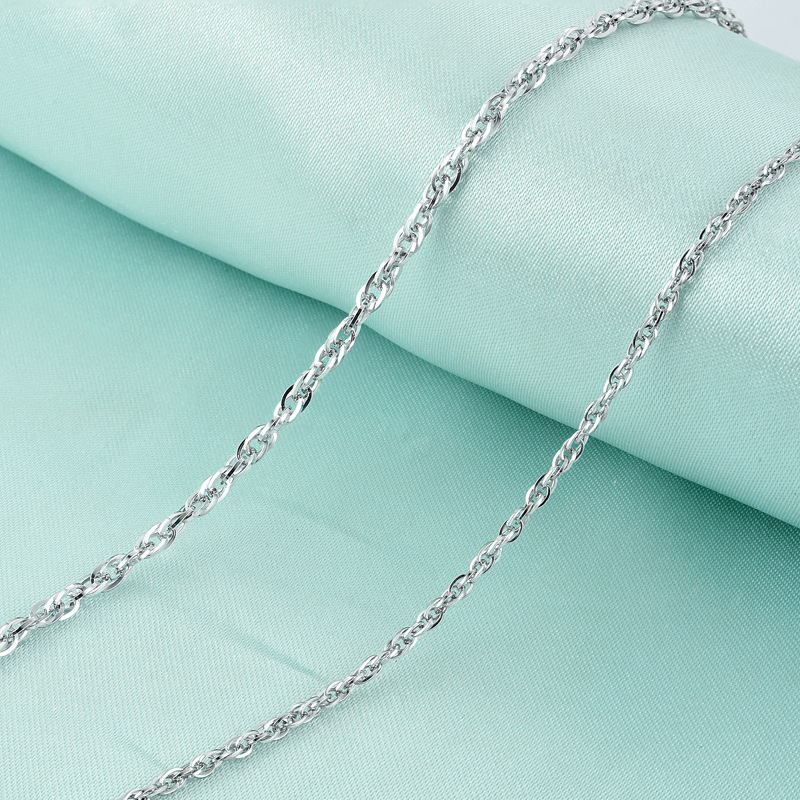 Corea del Sur Dongdaemun s925 plata 040 accesorios de seda cuadrada collar al por mayor transfronterizo personalidad de moda pequeña cadena de distribución fresca