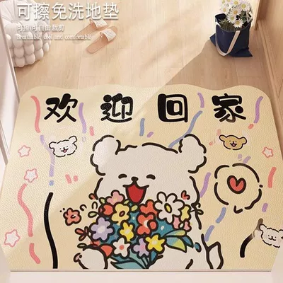 Avtomobil döşəmə paspasları – Pvc Mat, in Stock - line-dog-offering-flowers-horizontal-version-4060cm-new-diatom-mud