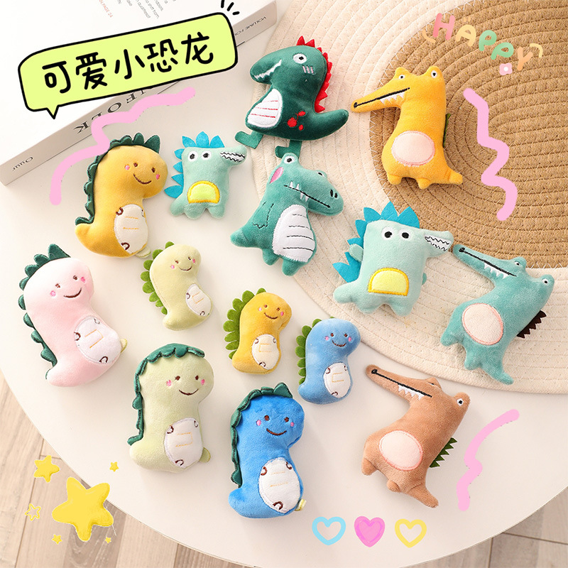 Cartoon plush brooch cute little dinosaur doll small pendant bag jewelry diy clothing accessories wholesale