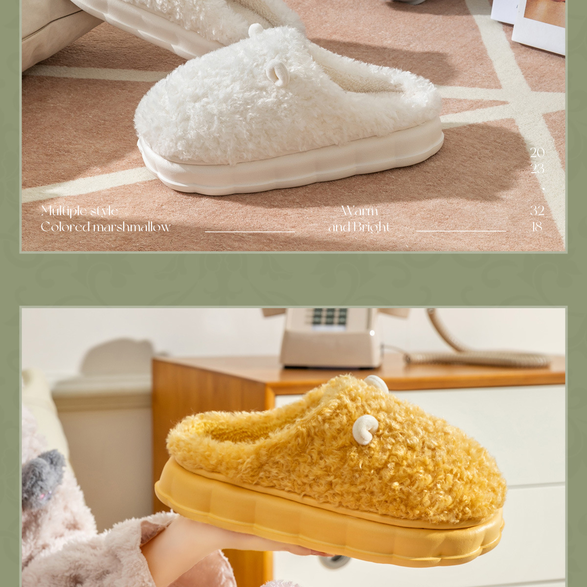 Lady Velvet Fleece Closed-Toe Sommer Winter Schlafzimmer Indoor gepolsterte rutschfeste Memory Foam Hausschuhe_voghion.com