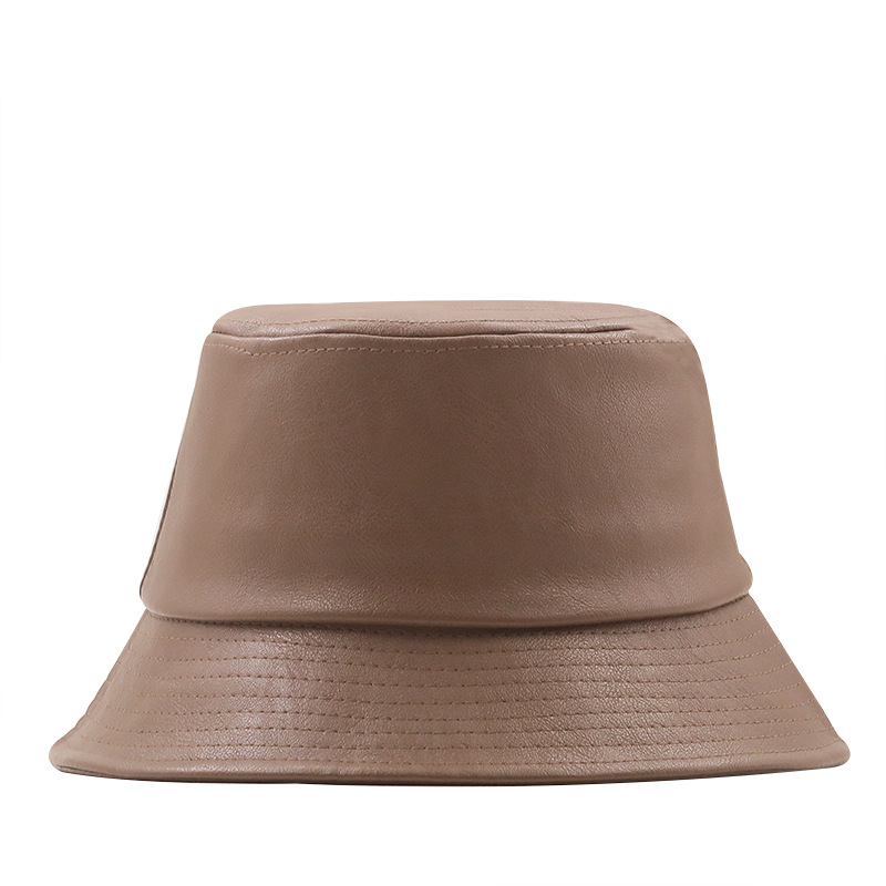Leather Hat Women's Korean Style Japanese Style Trendy Sun-proof Basin Hat Sun-shade Fisherman Hat Casual Fashion Sun Buy Four Seasons Trendy display picture 4
