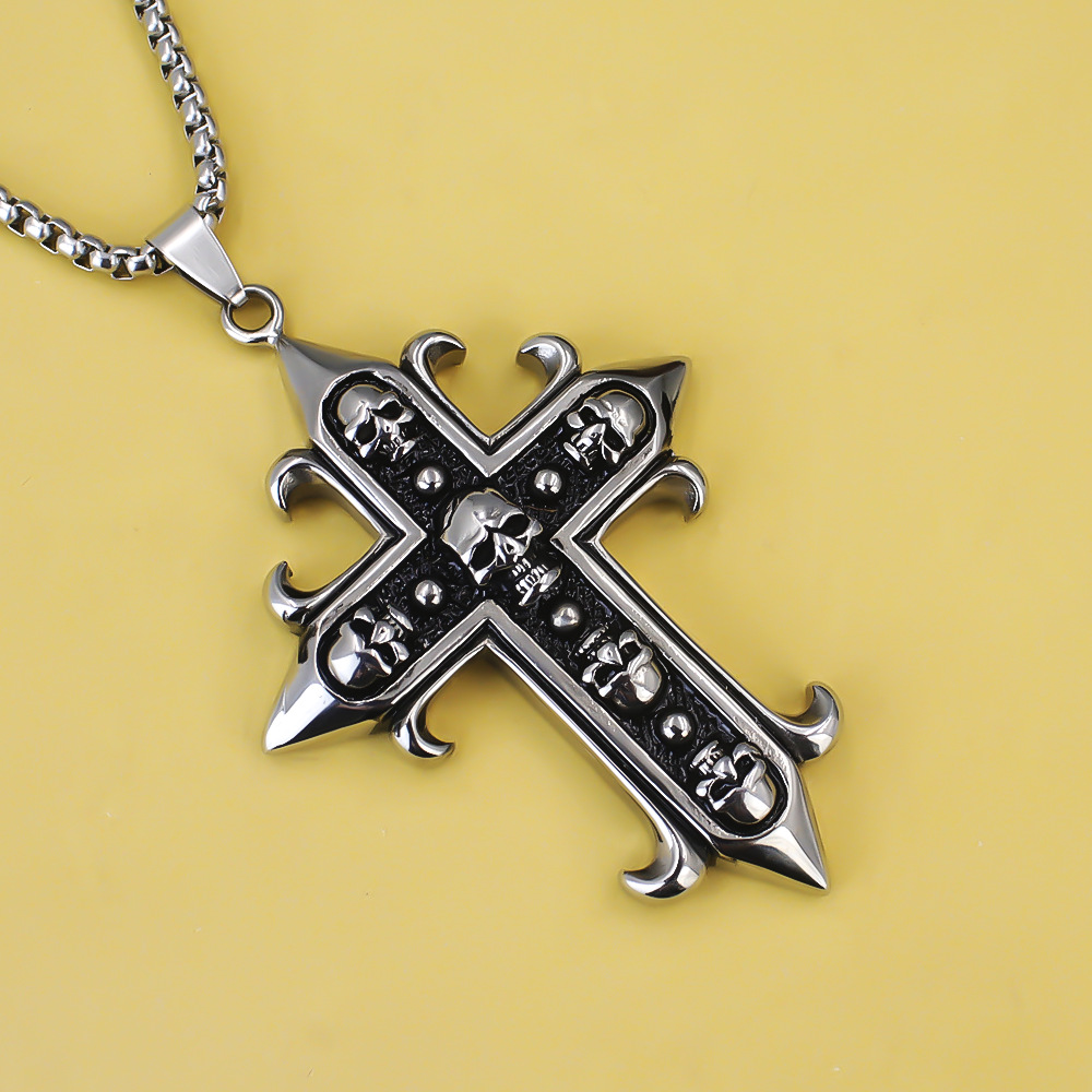 Men's Vintage Skull And Tiger Head Chain Necklace For Men_voghion.com