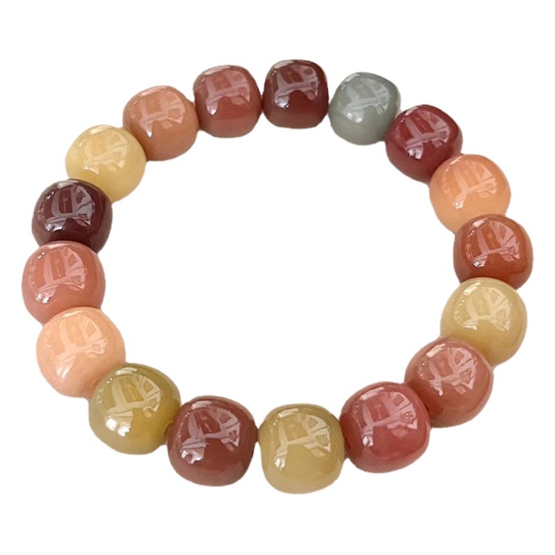 Natural White Jade Bodhi Root Bracelet, High抛 Bodhi Beads, Soft Finger-Wrapped Men's and Women's Bracelets, Factory Direct Supply and Wholesale