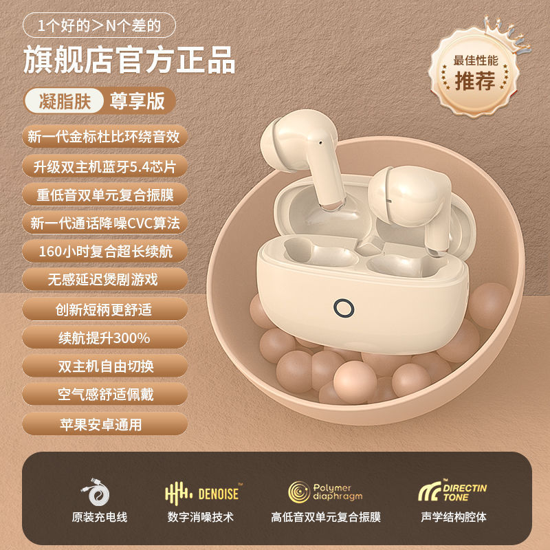 NE101 toda la red explotó la voz de Berlín de mango corto tipo auriculares Bluetooth inalámbricos verdaderos auriculares tipo auriculares de reducción de ruido en el oído