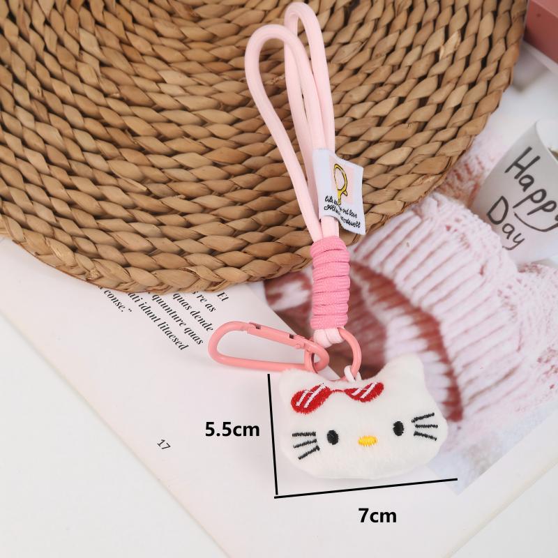 Caricatura niña corazón felino oso colgante muñeca llavero colgante bolso colgante accesorios de cadena de teléfono móvil