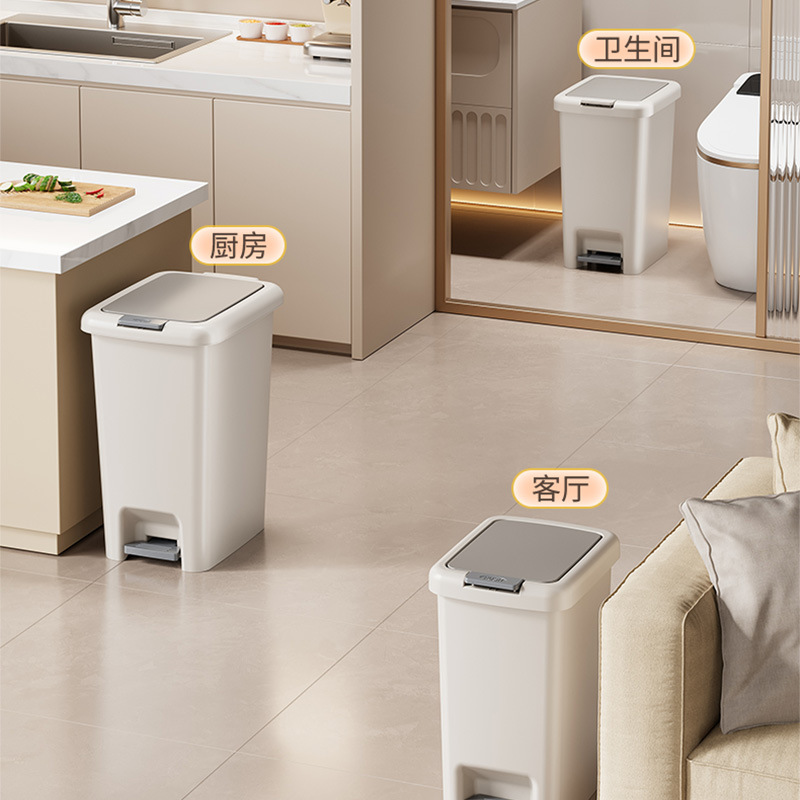 Basura doméstica pie prensa doble abierto cocina de gran capacidad con cubierta inodoro sala de estar dormitorio inodoro cesta