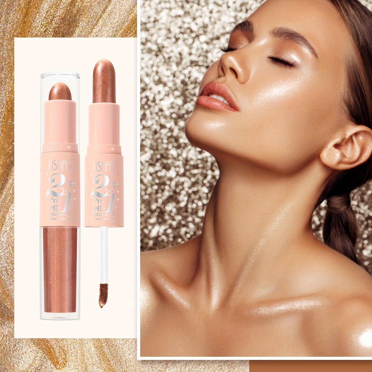 USHAS spot transfronterizo FS268B barra de alto brillo de corrección de la cara, mejora del color de la piel, barra de alto brillo de blush