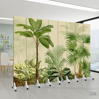 热带雨林北欧3D芭蕉叶屏风隔断客厅卧室餐厅咖啡屋遮挡可隔断屏风
