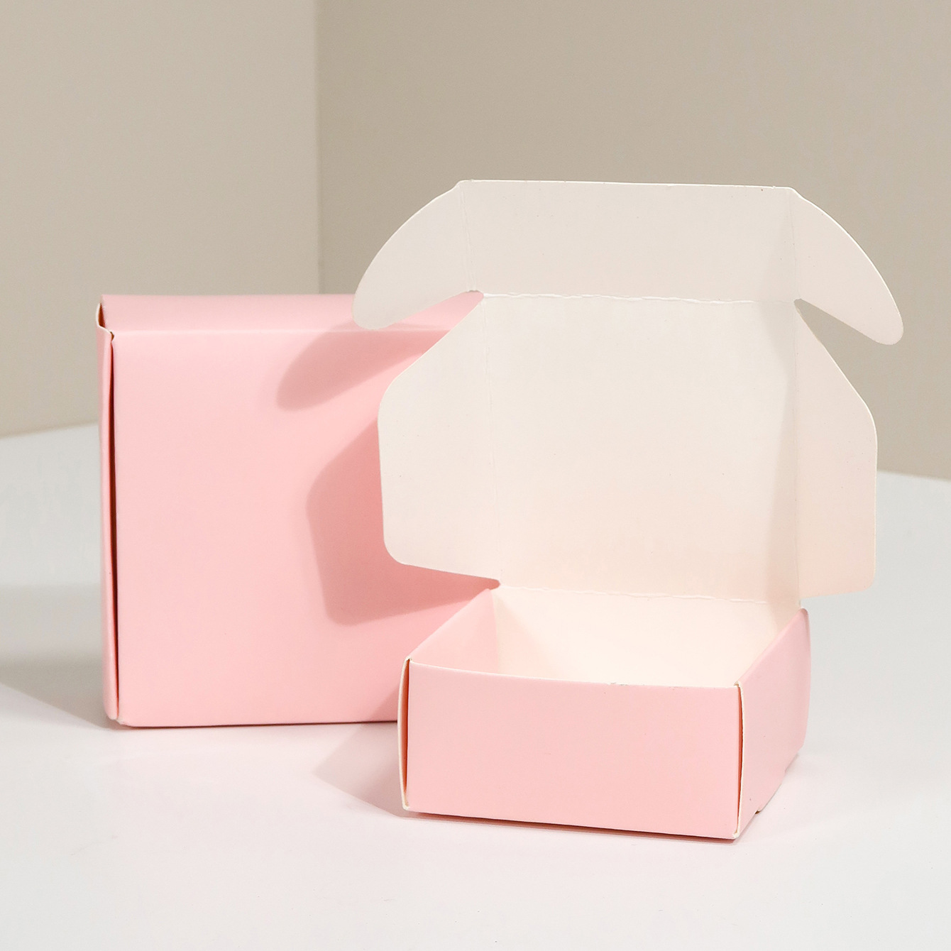 包装纸盒粉色卡纸飞机盒手工皂包装饰品DIY纸盒盲盒道具跨境外贸