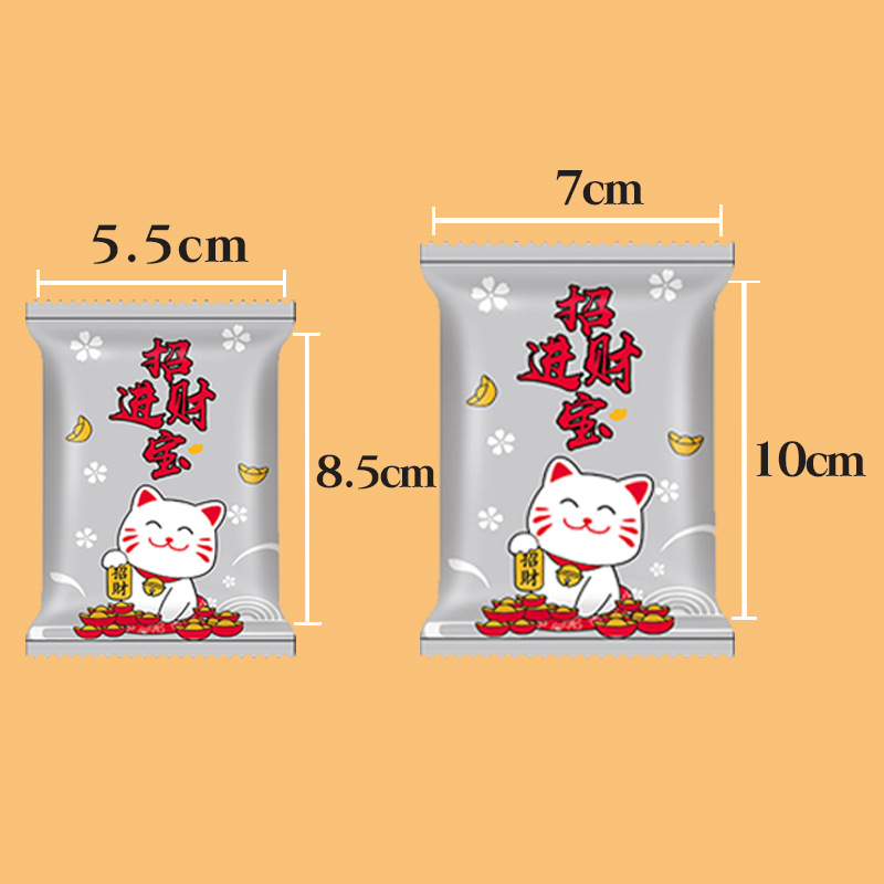 Nuevo copo de nieve bolsa de embalaje crujiente gato de la suerte translúcido helado caramelo leche Jujube cookie máquina sello bolsa al por mayor