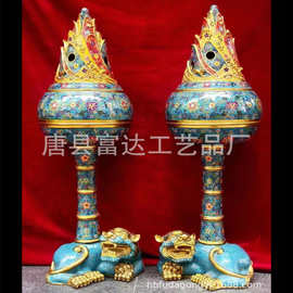 铜炉铸铁焊铁室外香炉厂法器景泰蓝珐琅彩紫铜熏炉方座铜鼎可刻字