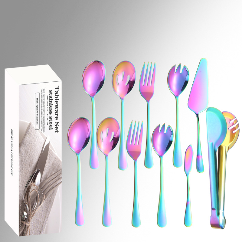 1010 Acero inoxidable vajilla piezas públicas traje/11 Hotel suministros buffet tenedor cuchara colador clip de comida