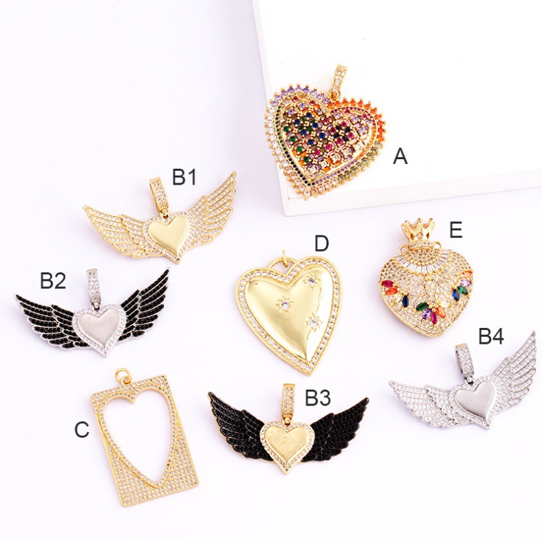 3g Weight Pendant Jewelry Making Type DIY Jewelry Accessories Classification 1 Piece Quantity Copper Material Heart Shape Pattern Hip-Hop, Vintage Style Style 1 Piece Copper Heart Shape Pendant 6