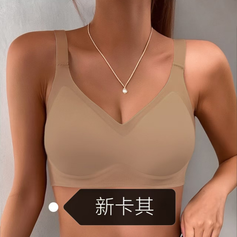 跨境无痕内衣女大胸显小无钢圈聚拢防下垂薄款运动外贸大码文胸罩|undefined
