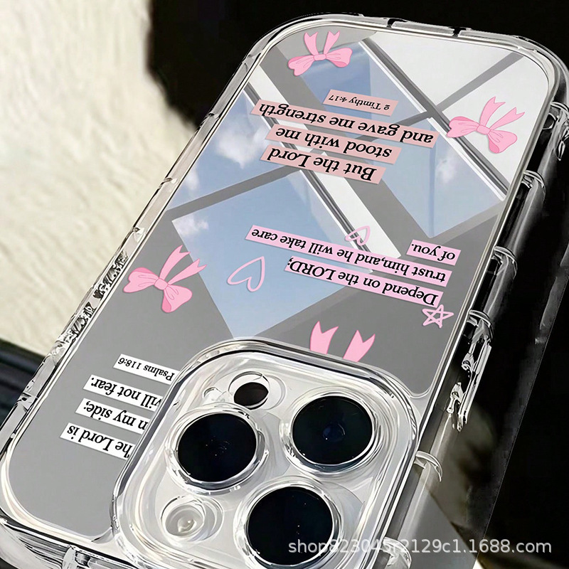 ミラーリボン Apple 15 携帯電話ケース iPhone11/12/13/14/16promax ミラーソフトケースに適しています|undefined