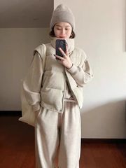 彧言白鸭绒设计感小众肌理羽绒马甲女款秋冬2025新款坎肩马夹外套