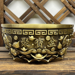 聚寶盆純銅客廳擺件風水實心全銅聚寶盆存錢罐店鋪開業禮品工藝