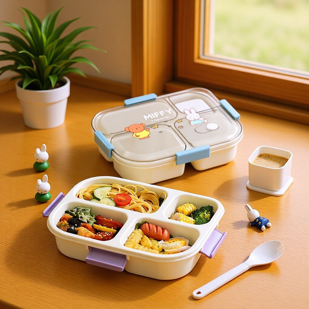Mifei quad plastic lunch box office worker brings rice microwave…