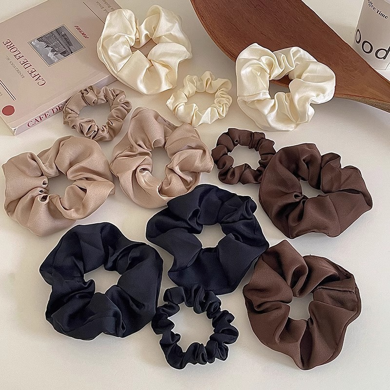 Temperamento satén anillo de cabello de bolas de cabello de mujer cuerda de cabello de alta elasticidad correa de goma duradera de alta calidad