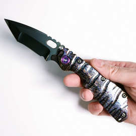 挺进者烧钛M390高硬度DLC高端折叠刀户外随身携带折刀露营生存刀