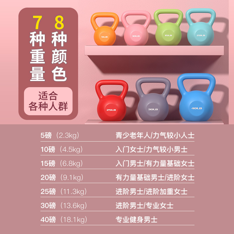 Colorful Eco-Friendly Kettlebells Fitness Training Dumbbells Exercise Equipment Yoga Squats Butt Workout Gym Dumbbells