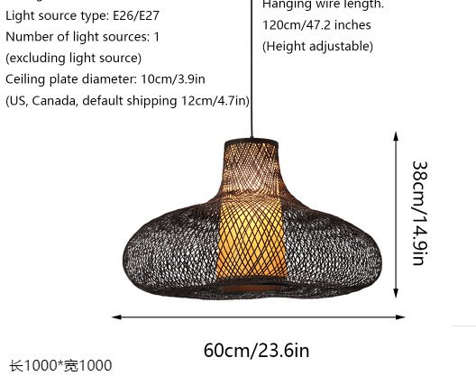 Restaurante de mimbre de bambú lámpara de la Casa de Té popular Arte Creativo japonés bambú olla caliente tienda centro comercial lámpara linterna