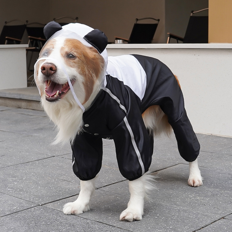 Panda Frog Big Dog Pet Clothes Golden Hair Method Dou Cat Dog Four-legged Raincoat Outdoor Waterproof Products Wholesale