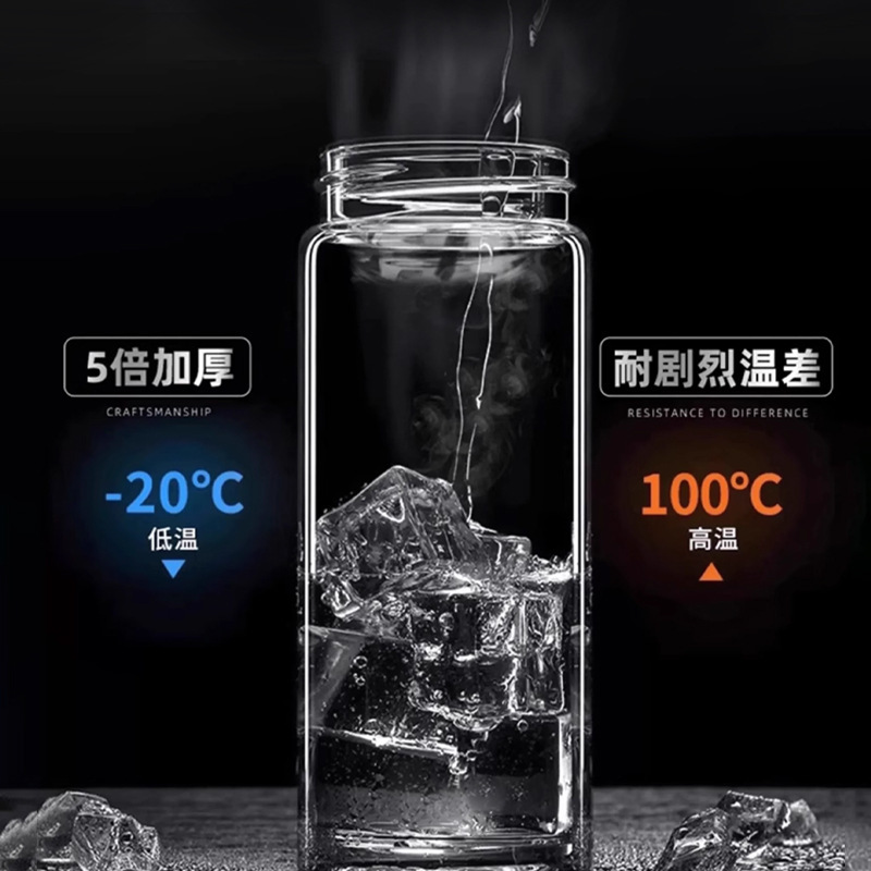 双层玻璃杯批发双层隔热耐高温高硼硅玻璃杯广告礼品杯子定制logo|undefined