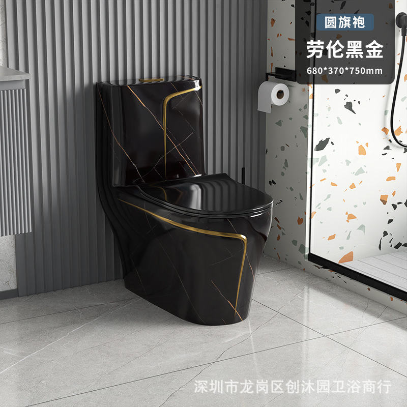 Exportación de comercio exterior Inodoro de color Inodoro de cerámica Fila de piso Fila de asiento de pared Inodoro directo/sifón toilet