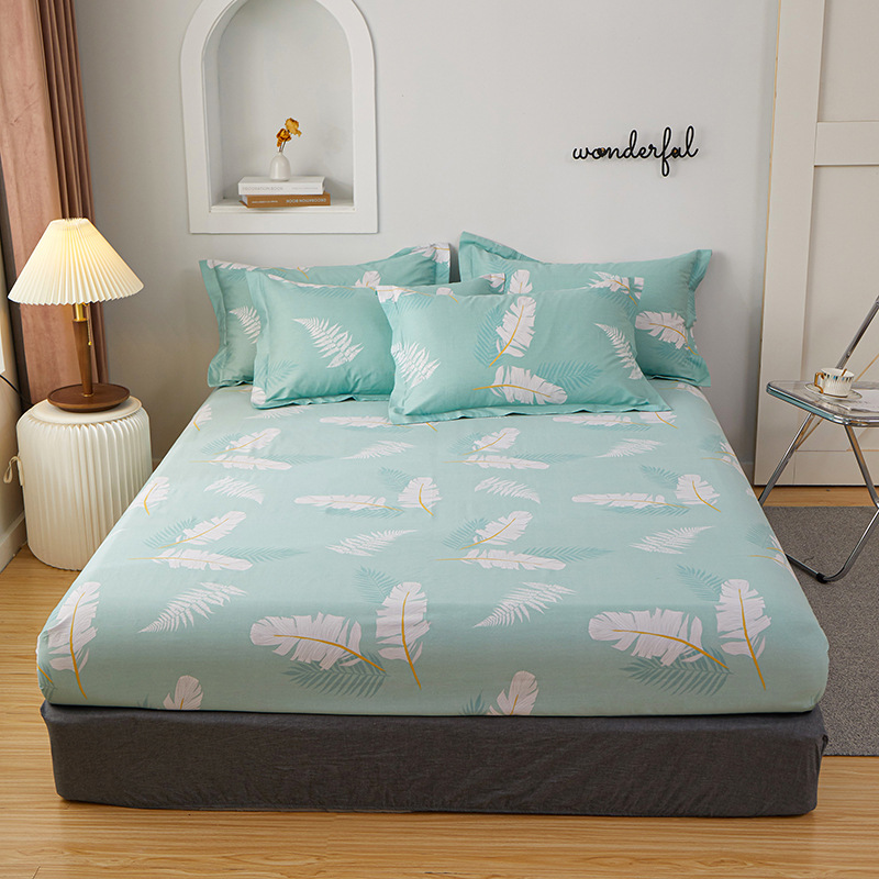 Fresh Flower cotton bedspread single 1.2 m mattress protective cover 1.5 Simmons cover 1.8m pure cotton bedspread