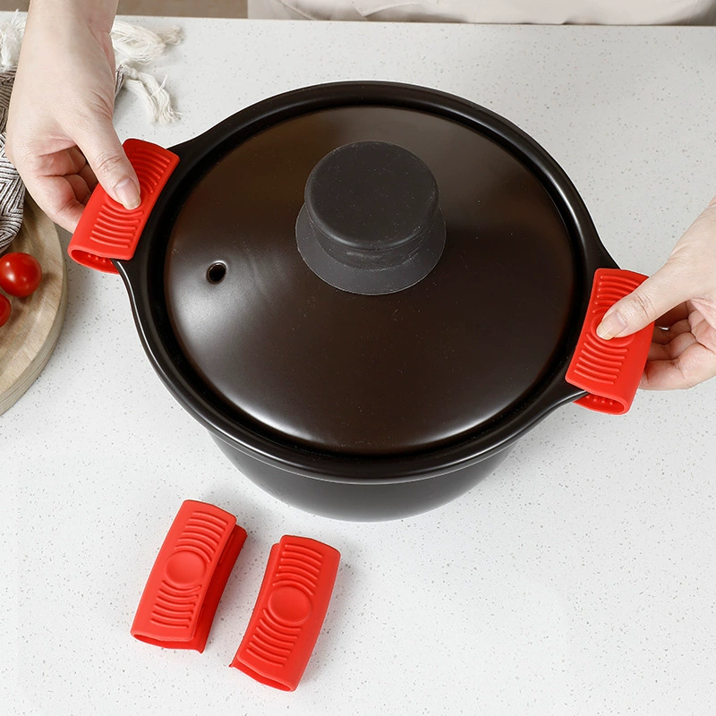 Ручка кастрюли с защитой от ожогов термостойкая универсальная теплоизоляция ручной зажим запеканка ручка для супа теплоизоляционная ручка перчатки