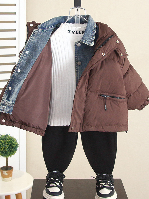 Chaqueta gruesa para niños 6903, chaqueta de plumón estilo coreano para niños, chaqueta de plumón de pato blanco estilo nuevo invierno 2026, chaqueta de algodón para bebé image 2