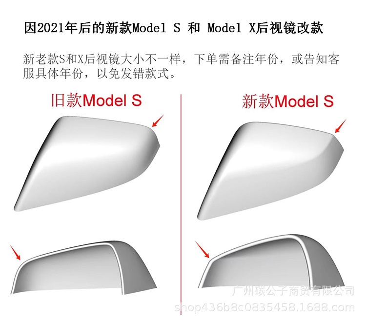  for Tesla's New Version Model 3Ysx Carbon Fiber Rearview Mirror Shell Reversing Horn Tesla