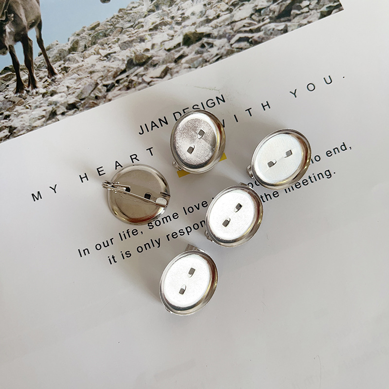 diy圓盤別針多功能圓底胸針盤徽章胸牌飾品配件批發廠家直供