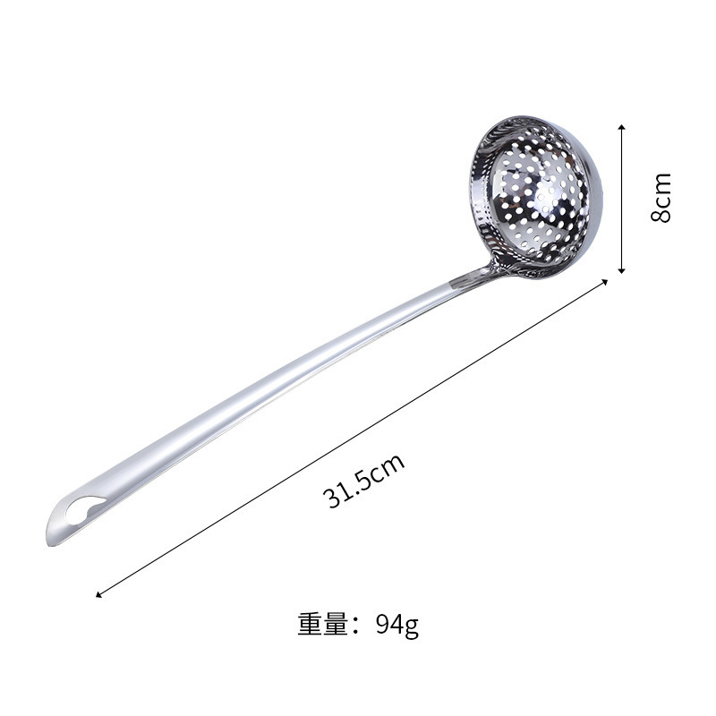 Cucharón de acero inoxidable de mango largo, cocina doméstica, escoria de aceite, herramienta mágica, cucharón de espuma flotante, cuchara de pesca