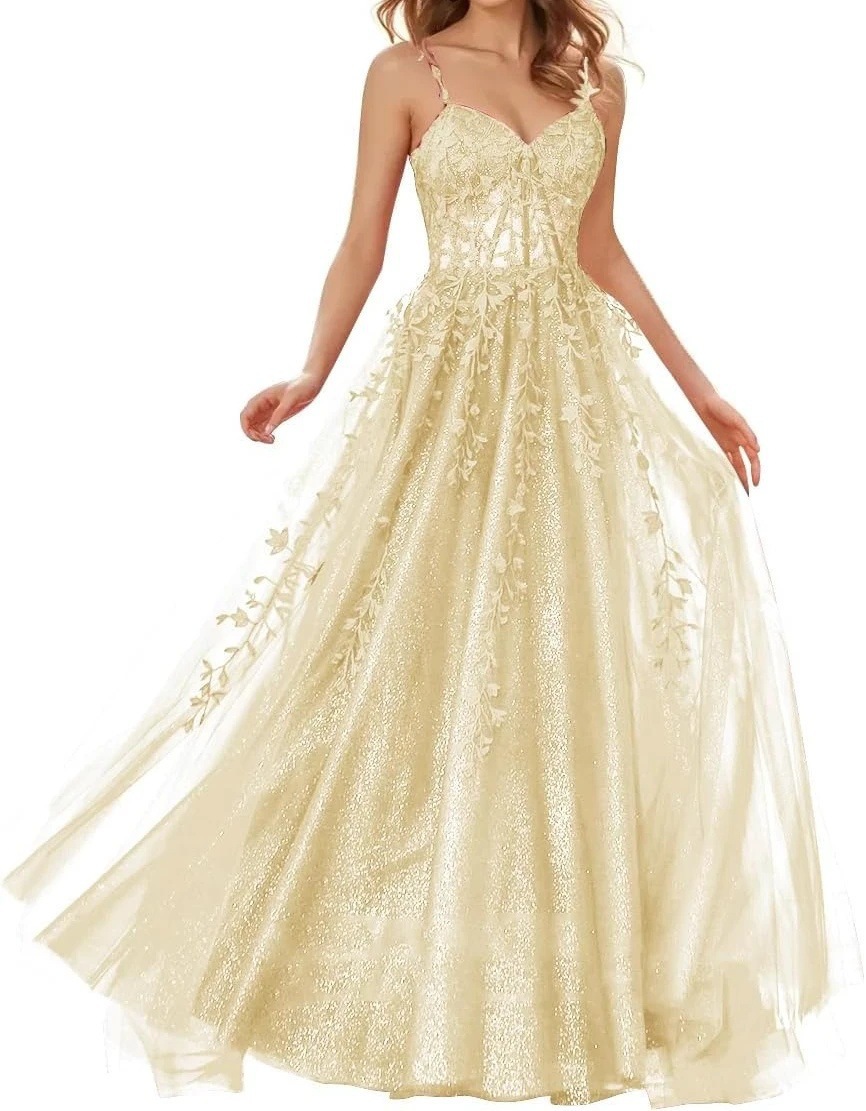 2026 nuevo vestido de tulle brillante transfronterizo vestido largo vestido de cuello en V vestido sexy