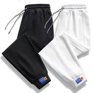 Internet Celebrity Casual Pants Men's White Sweatpants 2022 Spring New Fashion Trendy Foot Labeled Color Rope Ankle Pants