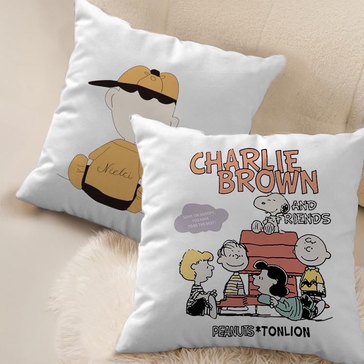 Animación dibujos animados Snoopy almohada cubierta sofá sala de estar dormitorio cojín almohada decoración del hogar simple almohada cubierta
