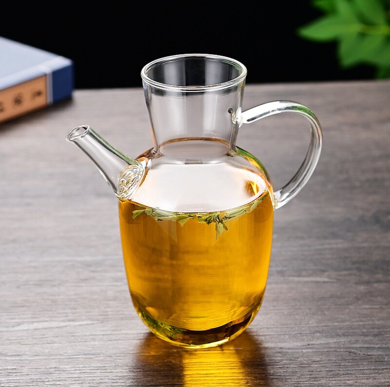 High Temperature Resistant Transparent Side Handle Imitation Song Dynasty Hand-Held Teapot High Borosilicate Glass Electric Ceramic Stove Heated Green Teapot