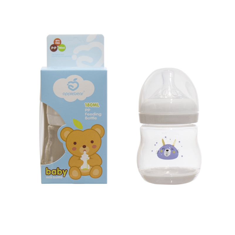Foreign Trade 180ml Wide Diameter Baby Bottle Baby Drinking Water Feeding Anti-Fall Anti-Flatulence Pp Bottle Manufacturer Wholesale