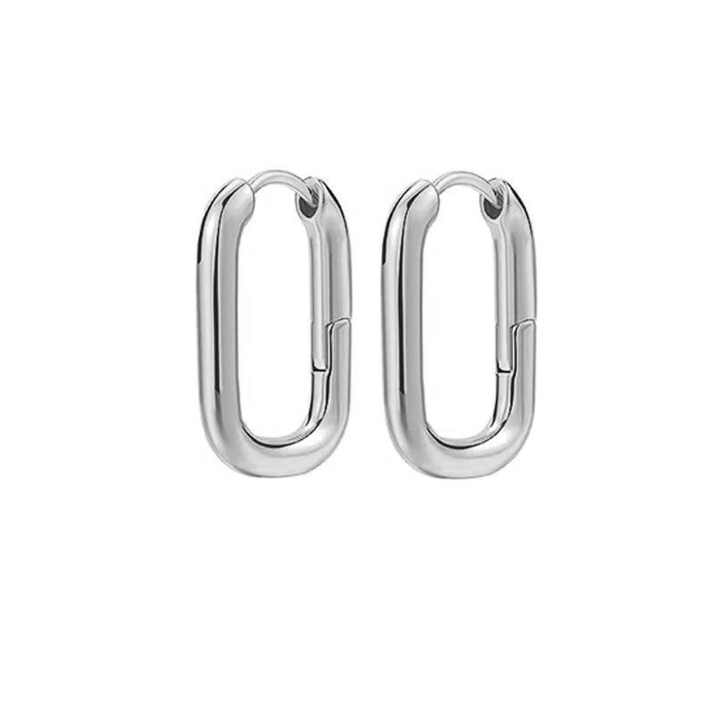 Pendientes de oro y plata de textura geométrica de las mujeres de 18K De La Venta caliente transfronteriza de cobre pendientes de luz gruesos grandes de moda de personalidad europea y americana