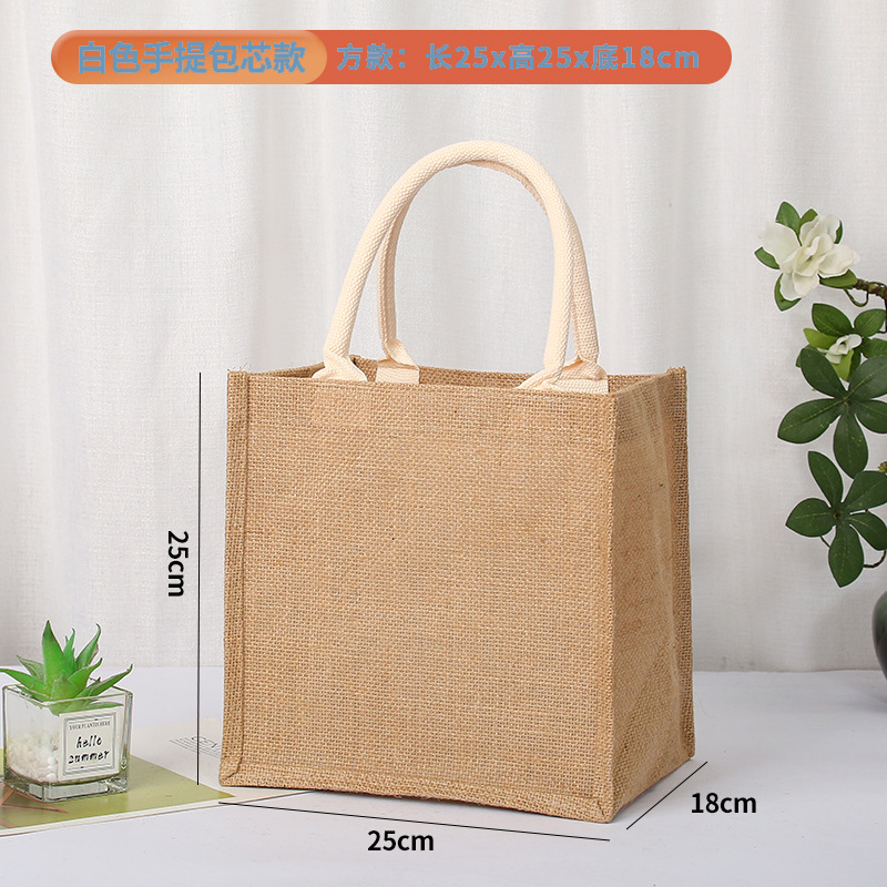 Bolsa de yute en blanco en stock, bolsa de arpillera de mano, bolsa de regalo DIY pintada a mano, bolsa de yute para compras. image 19