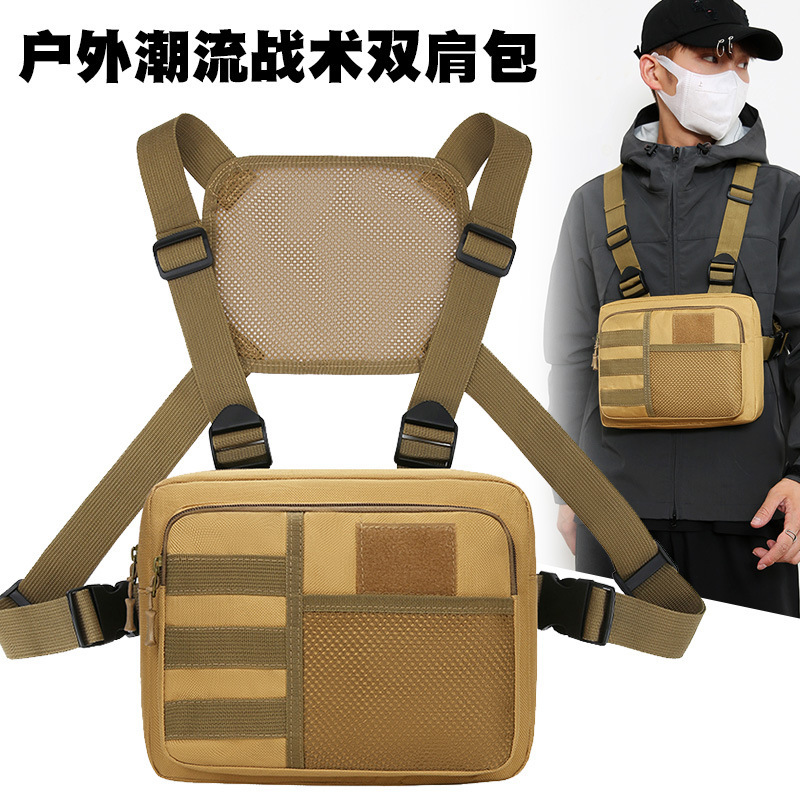 Nuevo estilo spot bolsa de pecho táctica bolsa de chaleco deportivo para correr bolsa de funciones de camuflaje chaleco casual de moda bolsa de pecho al por mayor