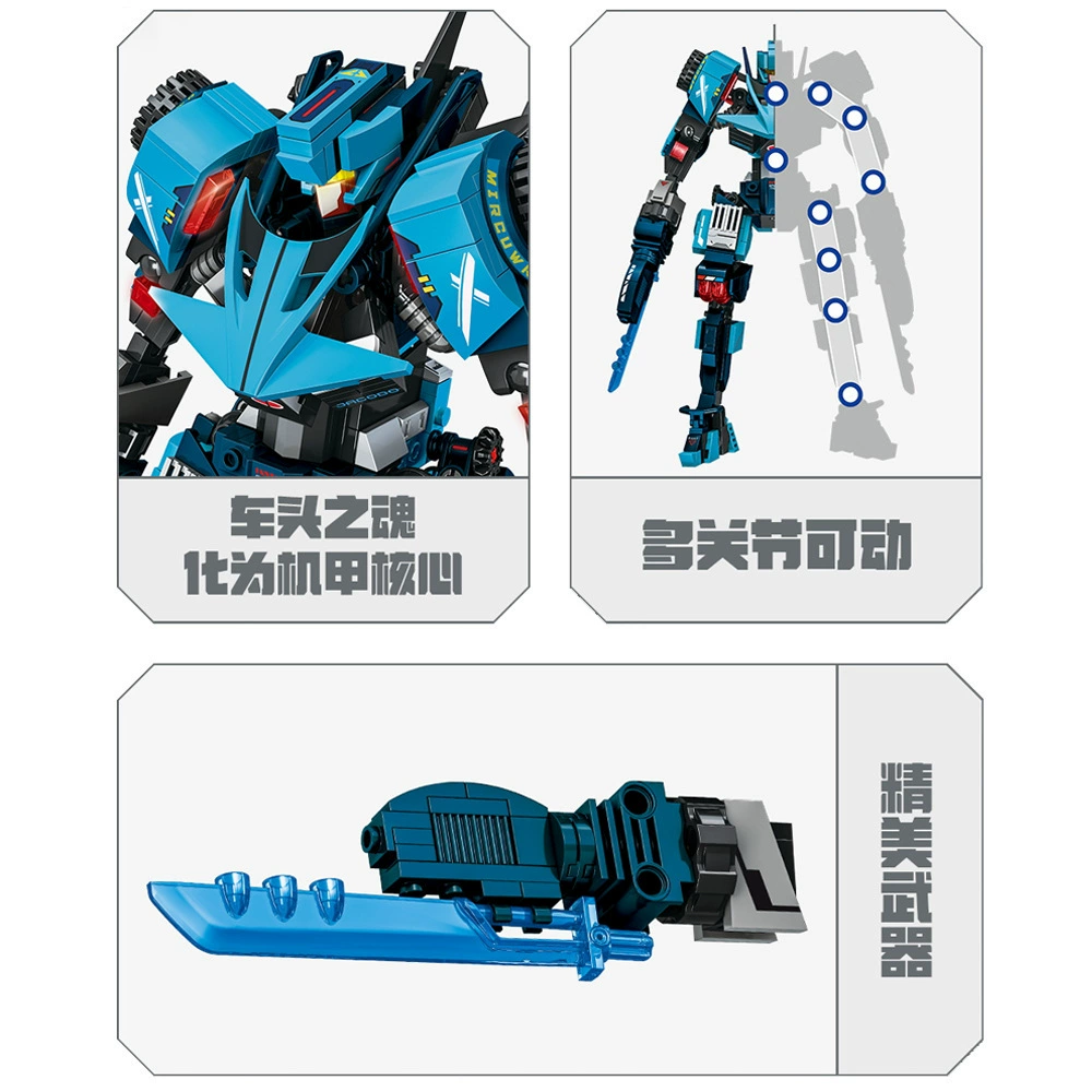 森宝积木 Compatible with LEGO Beast Mecha Gun Hunter Lingya Mechanical Code Transformation Mecha Boy Assembling Toy