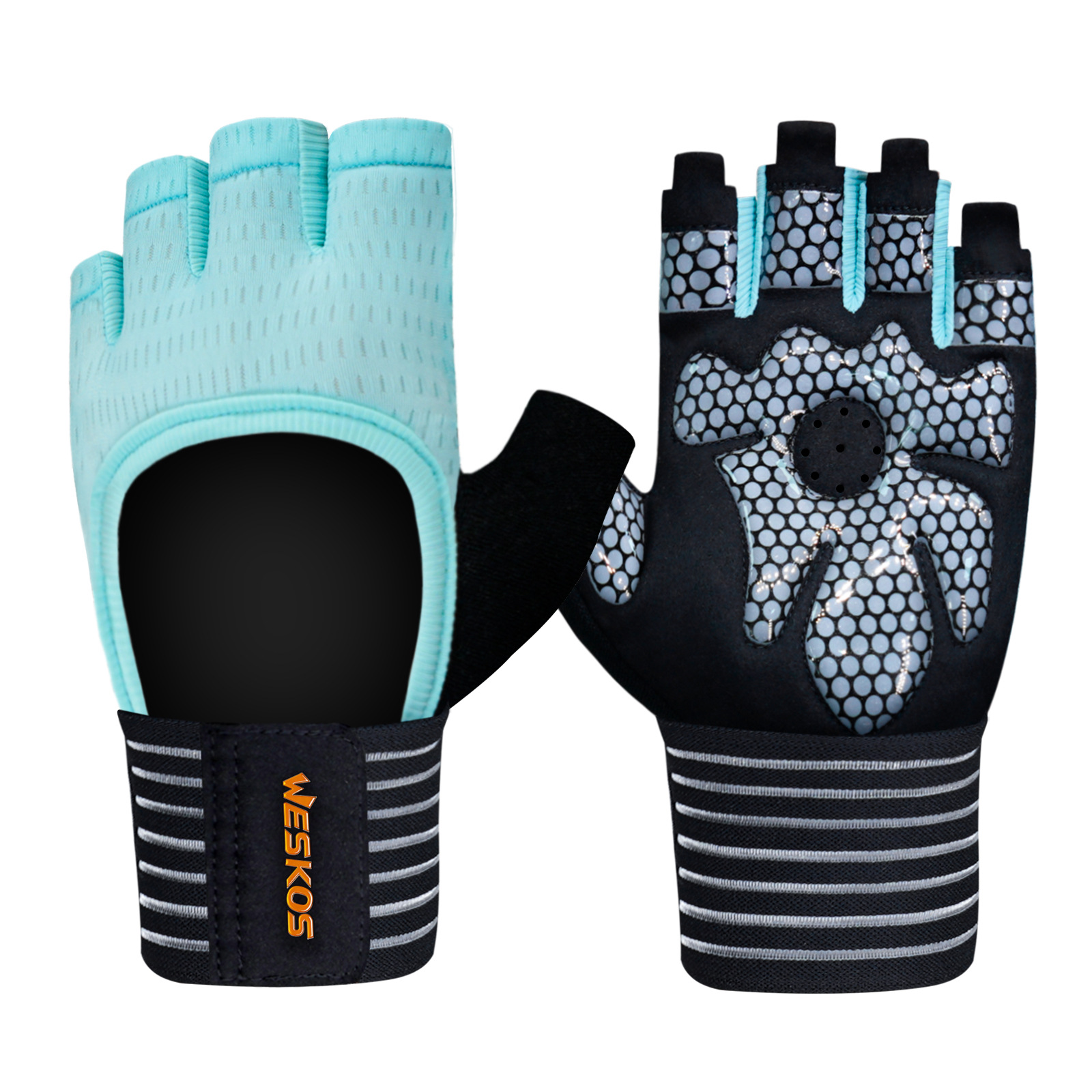 Guantes de fitness para levantamiento de pesas, guantes deportivos de medio dedo para hombres y mujeres, antideslizantes, resistentes al desgaste, entrenamiento con equipo, barra horizontal, protectores de muñeca para mancuernas, antiesguinces