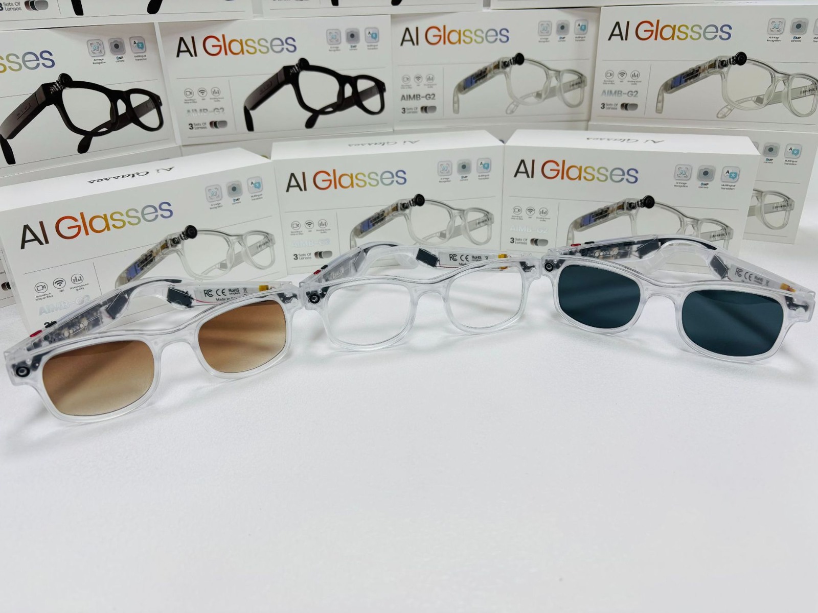 AIMB-G2 Transparente (800w, con 3 tipos de lentes: cambio de color, gafas de sol, marrón)